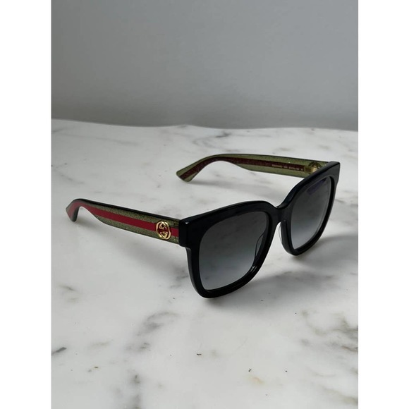 NEW Gucci GG0034SN Glitter Arm Black Sunglasses - Picture 6 of 10